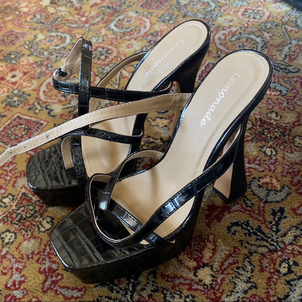 Black platform heels